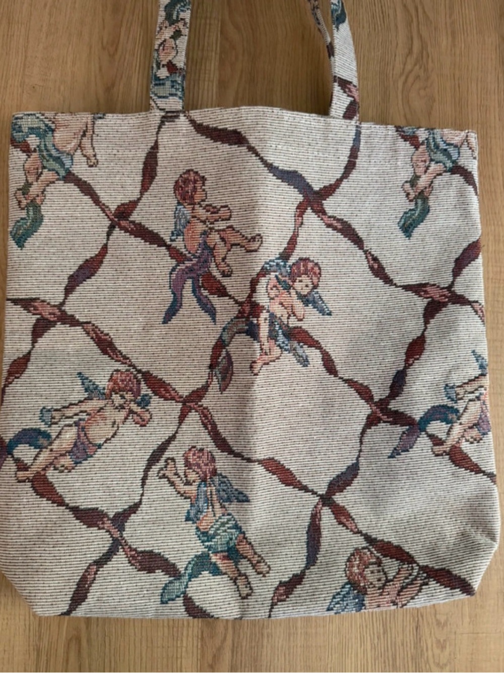 Vintage Cherub Tapestry Tote Bag - Picture 2 of 4